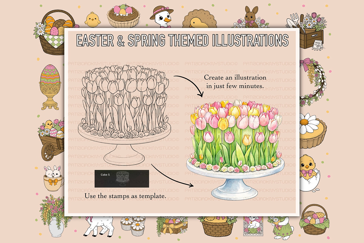 Procreate Easter and Spring brushes, a Brush Add-On by PDknyStudio (Photo 6 of 6)