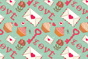 Vector Valentine's Day patterns.