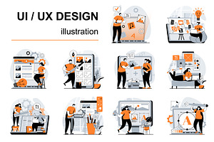 UI UX Design Web Illustrations, a Templates & Theme by alexdndz