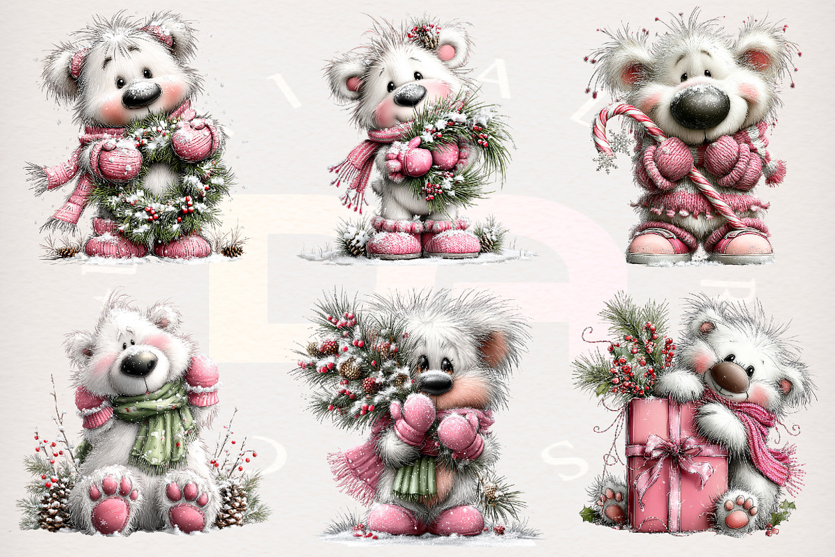 Whimsical Christmas Polar Bear PNG, a Transportation Illustration by Digital Artistic99 (Photo 2 of 7)