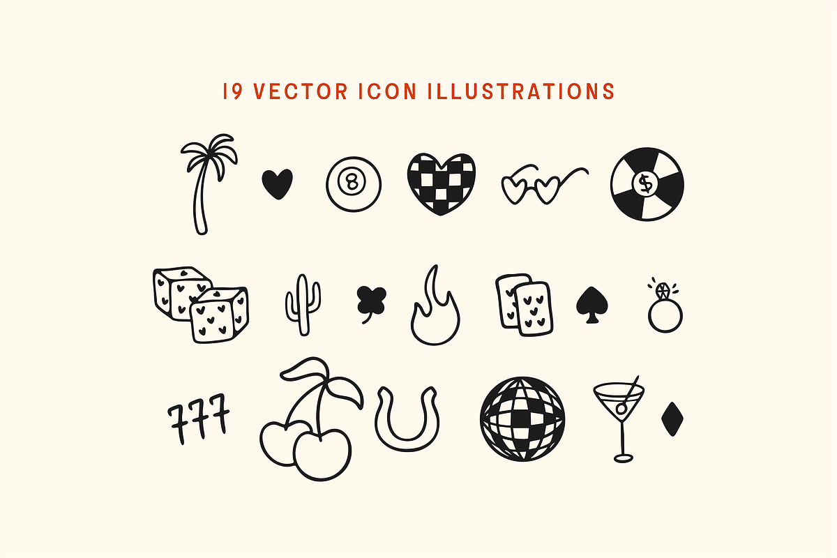 Las Vegas Vector Icon Illustrations, an Outline Icon by Pink Tiger Creative (Photo 2 of 5)