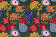 Pomegranate Grape Chrysanthemum, a Pattern Graphic by NayaChu (Thumbnail 2 of 9)