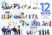 Office Work Vector Scenes, a Person Illustration by Tera Vector (Thumbnail 1 of 3)