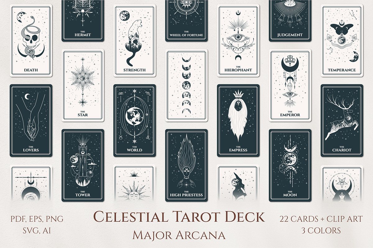 Celestial Tarot Cards - Major Arcana, an Illustration by KirillsWorkshop (Photo 1 of 9)