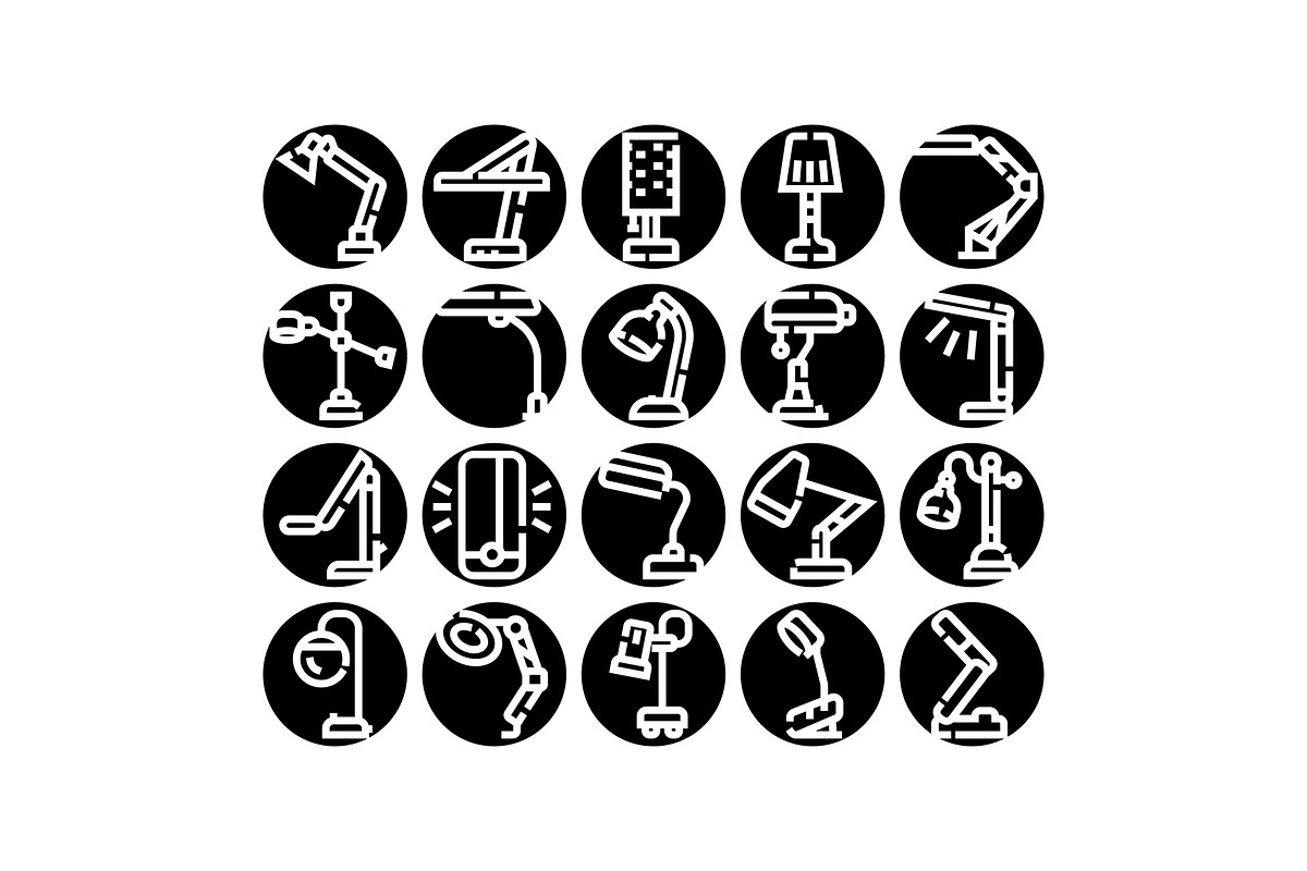 Collection of desk lamps outlining, an Object Graphic by pikepicture (Photo 1 of 3)
