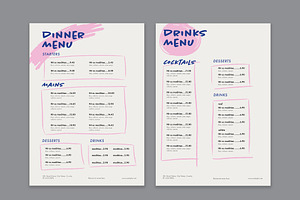 Creative Menu Layout Hand Drawn