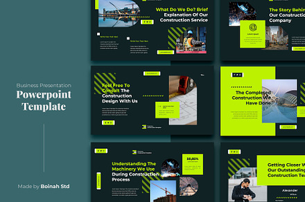 Construction PowerPoint Template, a Presentation Template by Boinah Studio