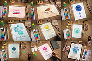 Sketched and painted artwork mockups, a Print Template by show it better (Thumbnail 5 of 5)