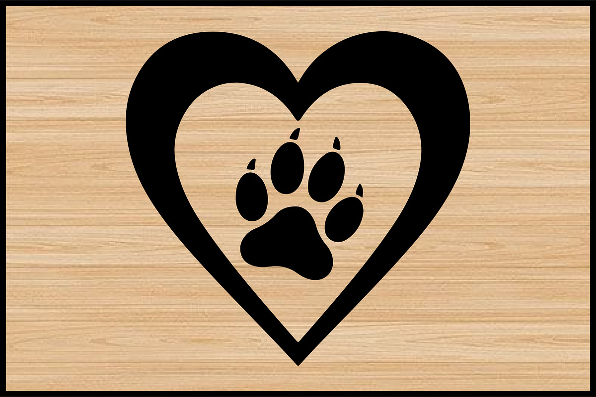 Heart and Paw Silhouette Vector Set, a Decorative Illustration by Gaye Art (Photo 2 of 4)