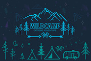 Outline Camping Labels + Elements, a Background Graphic by 2dvillShop (Thumbnail 6 of 13)