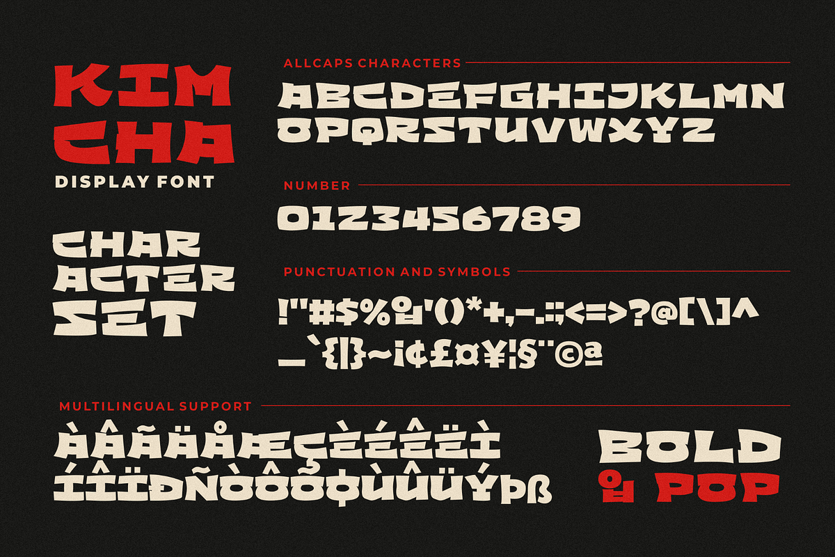 Kimcha - Korean Look Chunky Font, a Symbol Font by figuree studio (Photo 5 of 10)