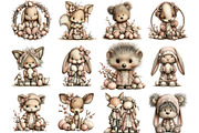 Woodland Easter Animals Clipart, an Illustration by Designking (Thumbnail 2 of 5)