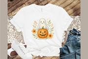 Ghost Pumpkin Floral Fall Halloween, an Illustration by Sublimation Artist (Thumbnail 2 of 9)