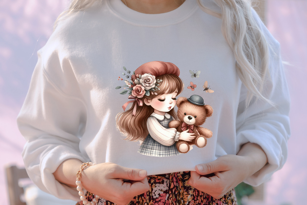 Whimsical Girls Clipart Set, an Illustration by designcity5 (Photo 5 of 5)