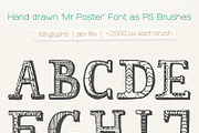 Hand drawn 'Mr Poster' Font Brushes, a Brush Add-On by Frisk Shop (Thumbnail 4 of 4)