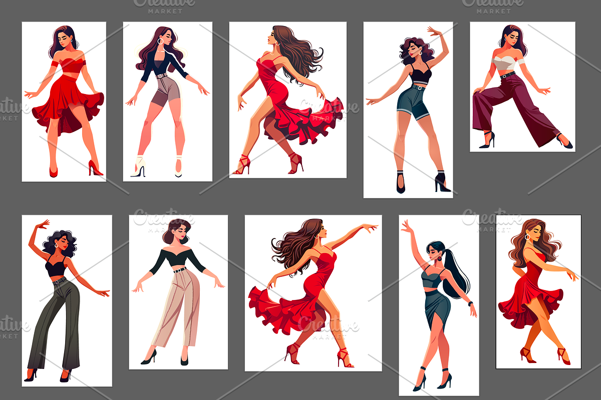 Vector Dancing Women Illustrations, a Person Illustration by Art of Sun (Photo 2 of 3)