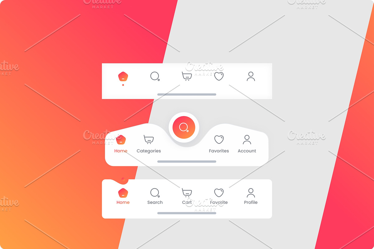 3 Bottom Nav Bar Design in Figma, an App Template by DesignBox (Photo 2 of 2)