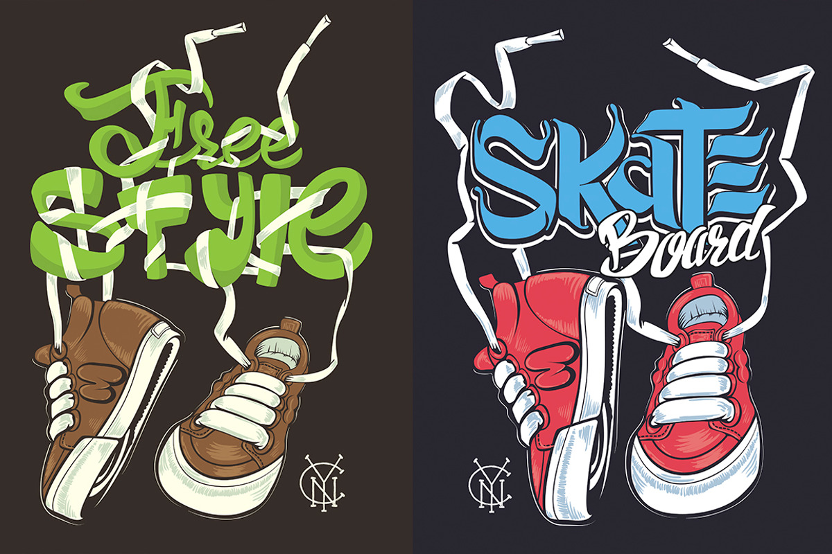 Sneakers and freestyle lettering, an Illustration by Urbanshop (Photo 2 of 2)