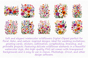 Watercolor Wildflowers Digital Clipa, an Illustration by Libby Wishes (Thumbnail 7 of 7)