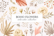 Boho Flowers. Watercolor Collection, a Decorative Illustration by Slastick (Thumbnail 1 of 8)