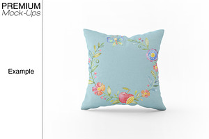 Square Throw Pillow Mockup