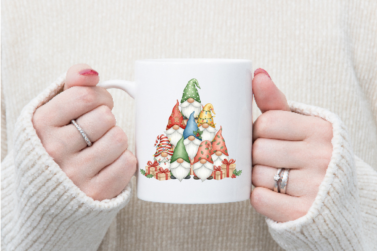 Little Christmas Tree Gnomes Png, an Illustration by Watercolor design (Photo 5 of 5)