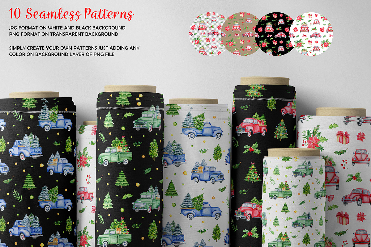 Classic christmas cars set, an Illustration by svetodesign (Photo 7 of 10)