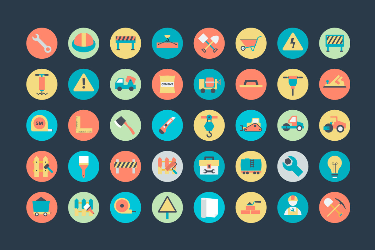 100+ Flat Construction Icons, a Duotone Icon by Vectors Market (Photo 3 of 4)