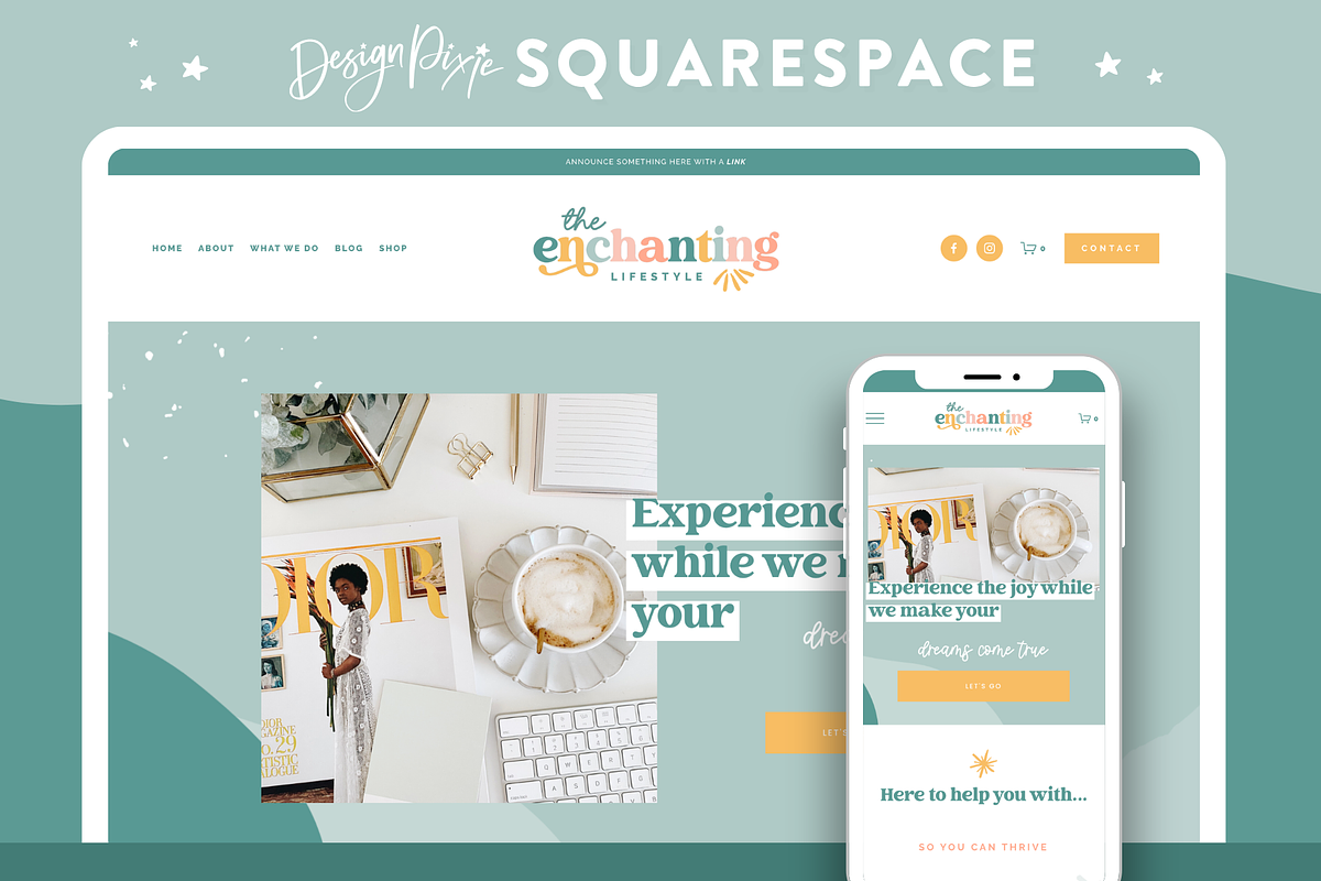 Enchanting Squarespace Template, a Squarespace Template by Design Pixie (Photo 1 of 8)