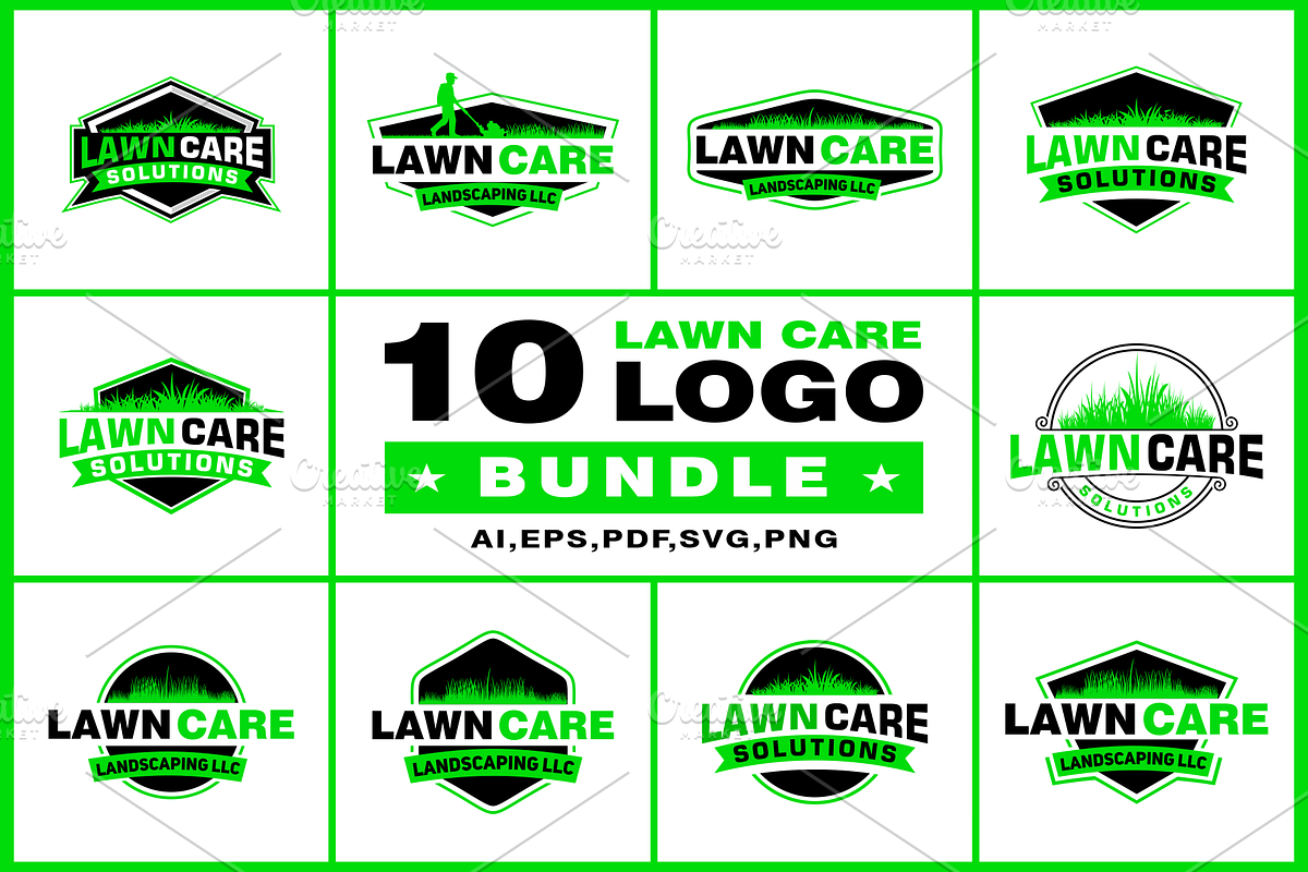 10 LAWN CARE SERVICE LOGO BUNDLE, a Branding & Logo Template by Widhidesigns (Photo 1 of 5)