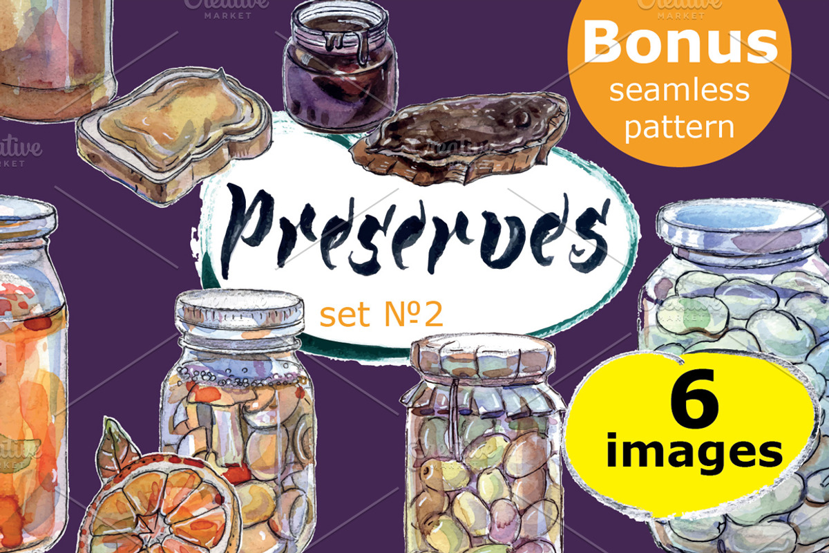 Watercolor preserved food-2, a Food Illustration by miminoshka (Photo 1 of 10)