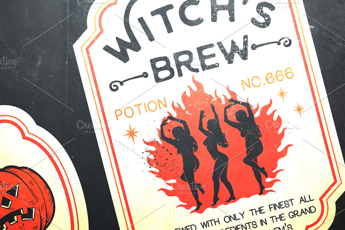 Halloween Bottle Labels, a Food Illustration by Moloko88 (Photo 6 of 7)