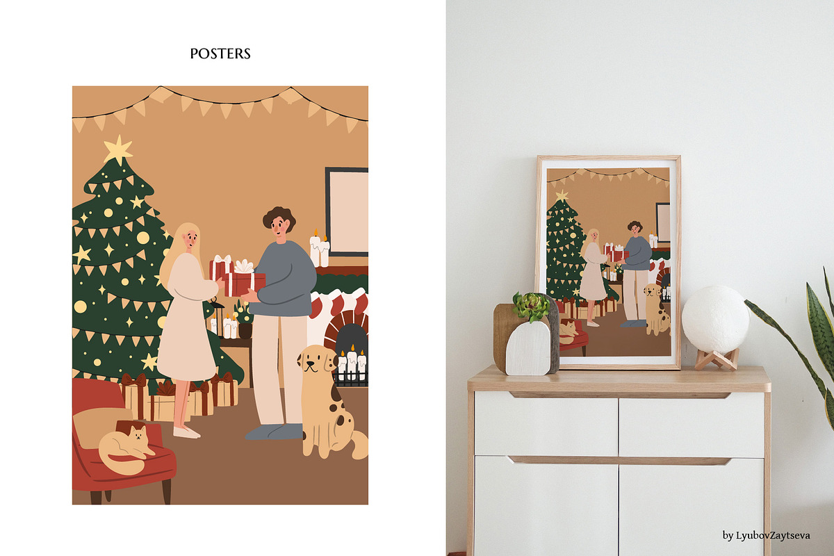 Merry Christmas clipart, a Seasonal Illustration by LyubovZaytseva (Photo 8 of 18)