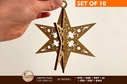 CHRISTMAS STARS Set, 3D Model Decor, a Templates & Theme by LaserCutano (Thumbnail 1 of 6)