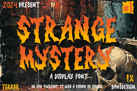 Strange Mystery Horror Metal Display, a Blackletter Font by dansdesign