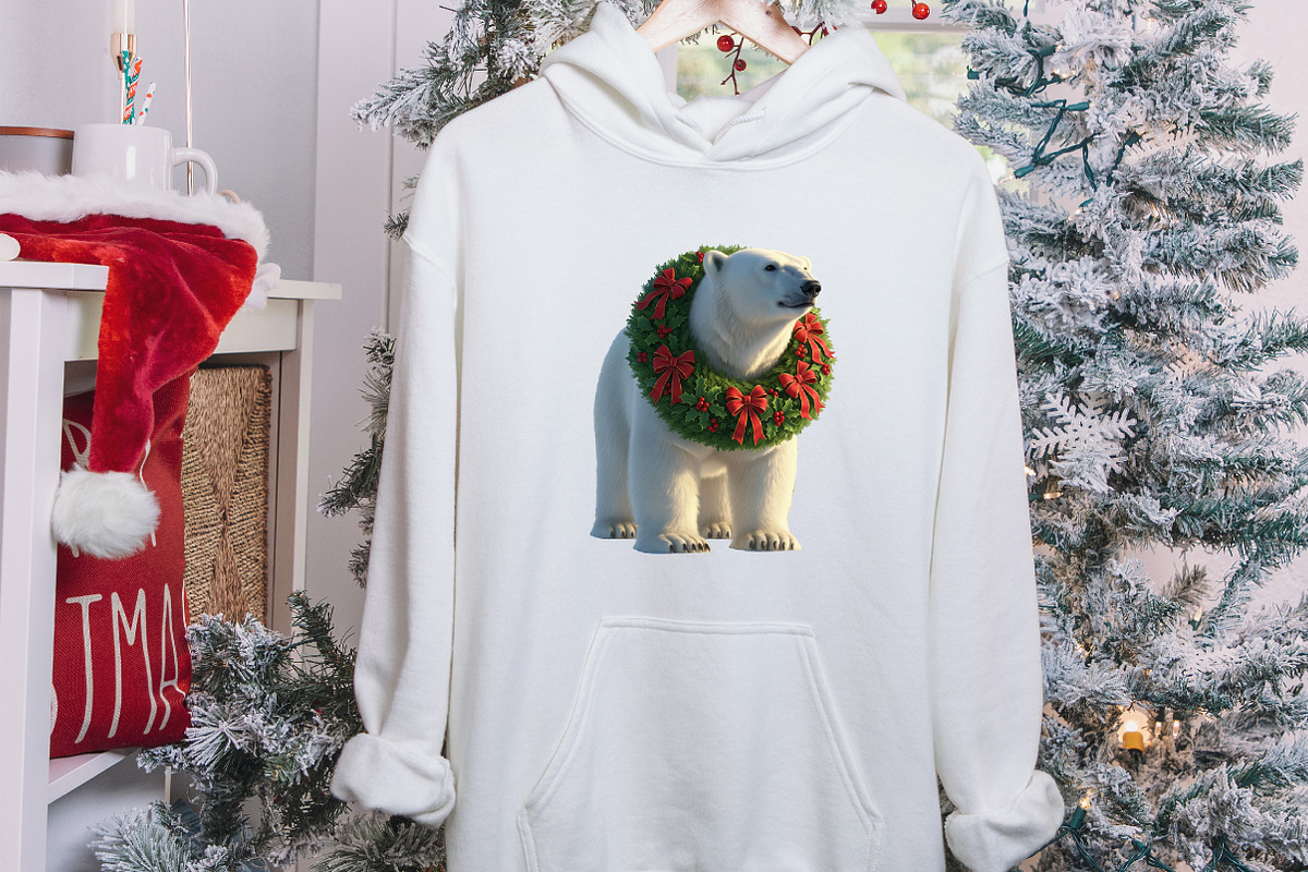 Christmas Polar Bear Clipart, an Illustration by SVGArt (Photo 6 of 8)