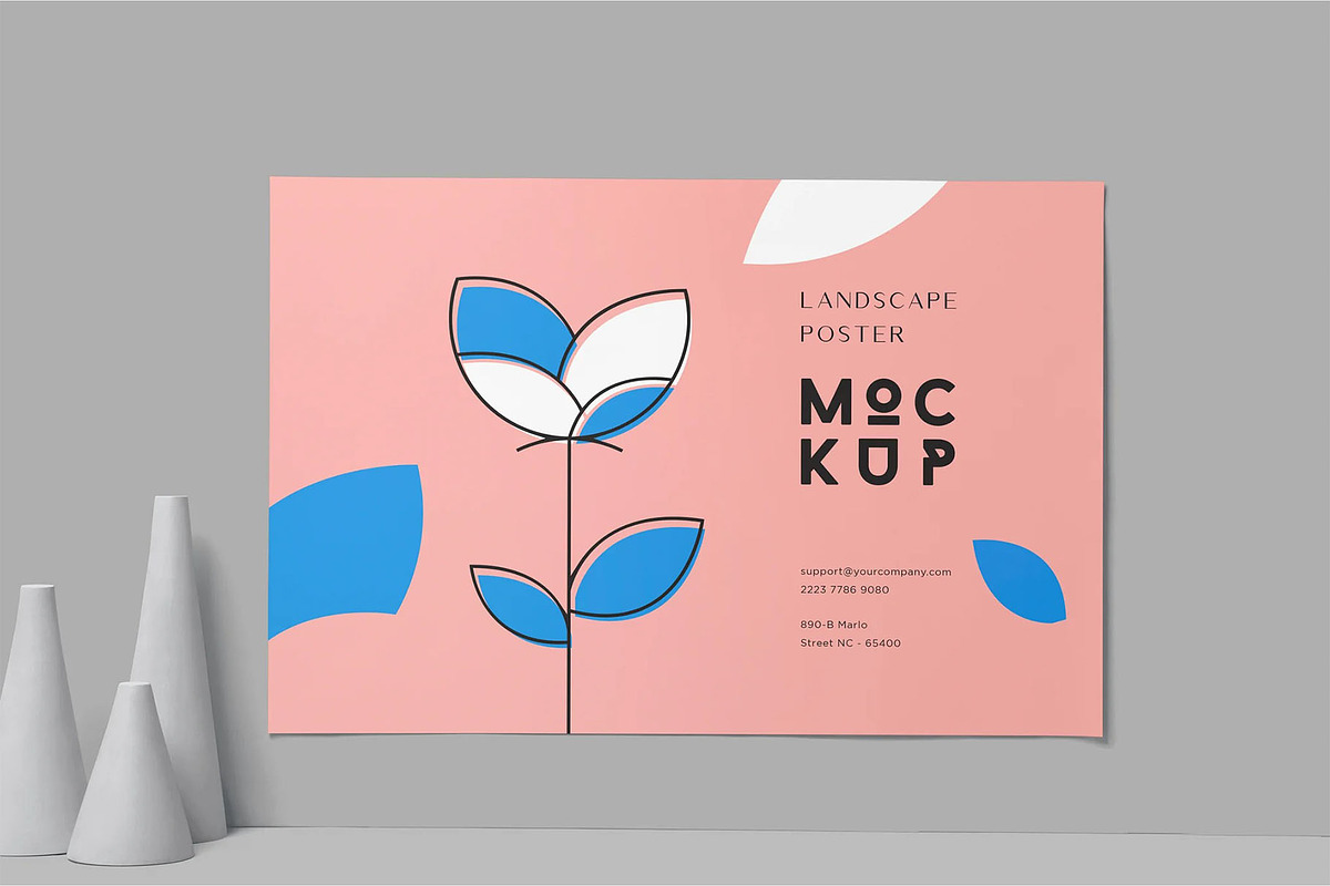 Landscape Paper Poster Mockups, an Advertising Mockup by megostudi0 (Photo 2 of 6)