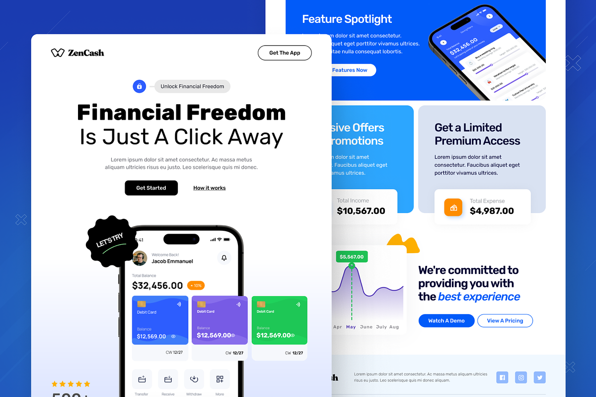 Digital Banking Email Newsletter, an UI Kit Template by SquidPixey (Photo 6 of 6)