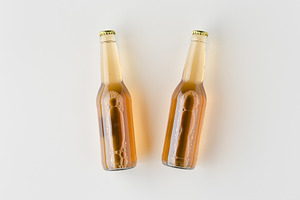 Clear beer bottle mockup, JPEG, a Food & Drink Photo by Shablon