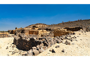 Ancient Shanqal Fort ruins in Turbah, Saudi Arabia