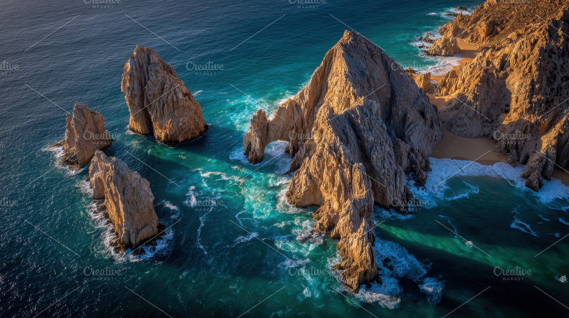 Dramatic aerial view of Lands End, a Photo by Pavel_design