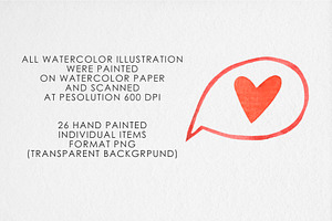 Watercolor Valentine Day Clipart