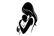 50 Mother and Baby Silhouette Bundle, an Illustration by Creativeshirt (Thumbnail 20 of 48)