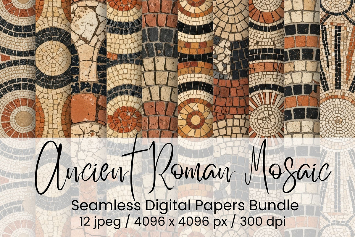 Ancient Roman Mosaic, an Illustration by Mashimara (Photo 1 of 4)