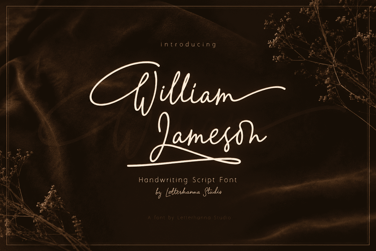 William Jameson Font, a Handwritten Font by Letterhanna Studio (Photo 1 of 15)