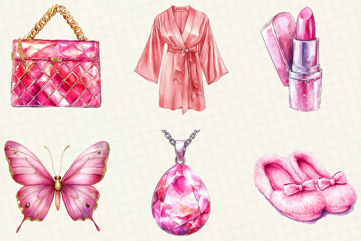 Glitter Pink Girl Sublimation Clipar, an Illustration by OK Design (Photo 5 of 5)