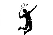 60 Badminton Player Smash Silhouette, a Person Illustration by Amazin_art (Thumbnail 23 of 37)