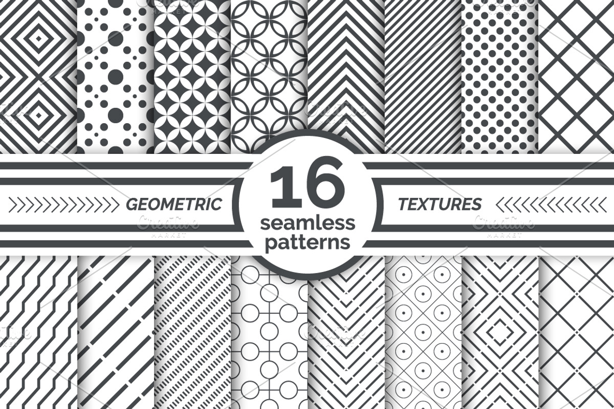 Geometric seamless patterns. Big set, a Pattern Graphic by pattern shop (Photo 1 of 17)