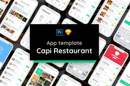 Capi Restaurant UI Kit iOS iphone X