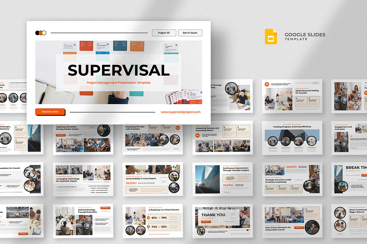 Project Management Google Slides, a Presentation Template by fluffstudio (Photo 1 of 4)